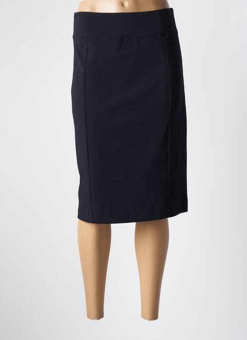 Jupe mi-longue taille à pinces noir BRUNO SAINT HILAIRE femme