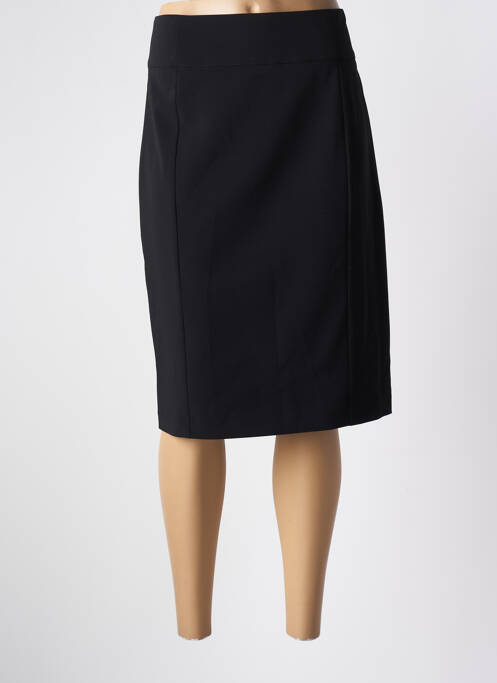 Jupe mi-longue taille à pinces noir BRUNO SAINT HILAIRE femme
