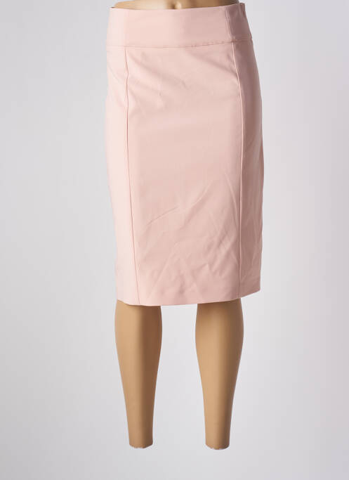 Jupe mi-longue taille à pinces rose BRUNO SAINT HILAIRE femme