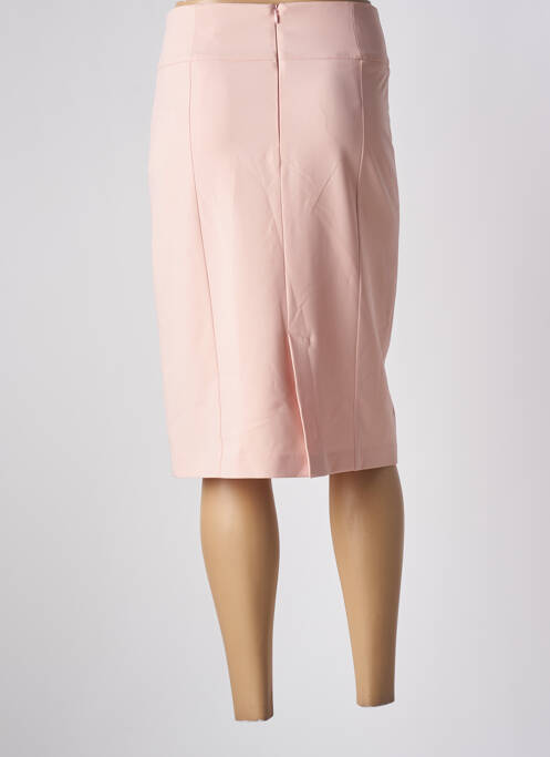 Jupe mi-longue taille à pinces rose BRUNO SAINT HILAIRE femme