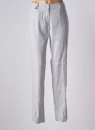 Pantalon droit taille à pinces taille normale gris BRUNO SAINT HILAIRE femme