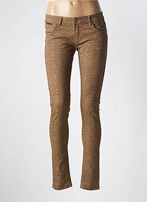 Pantalon slim taille basse taille basse marron TOXIK3 femme
