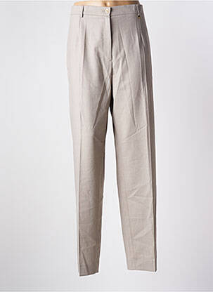 Pantalon droit taille à pinces taille normale beige BRUNO SAINT HILAIRE femme