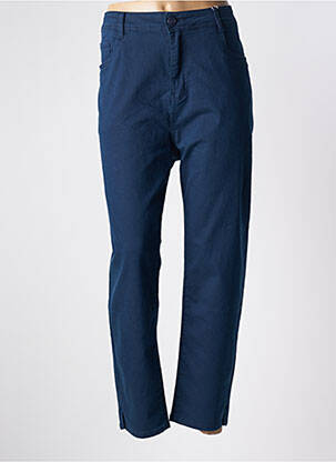 Pantalon slim tissage popeline taille normale bleu S.QUISE femme