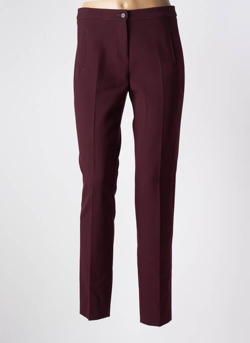 Pantalon slim stretch taille haute rouge BRUNO SAINT HILAIRE femme