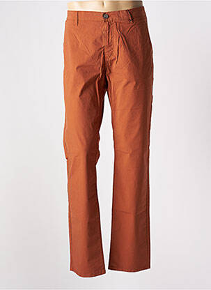 Pantalon chino tissage popeline taille normale marron MCS homme