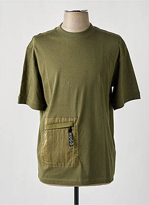 T-shirt coupe cintrée manches courtes vert HUGO BOSS homme