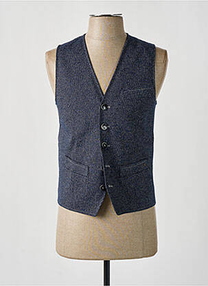 Gilet sans manche tissage chiné bleu BENVENUTO homme