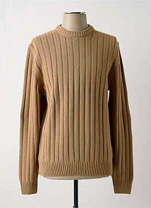 Pull stretch manches longues marron HUGO BOSS homme