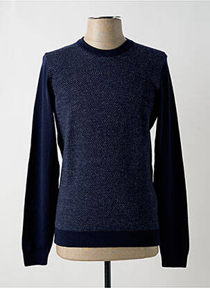 Pull stretch manches longues bleu HUGO BOSS homme