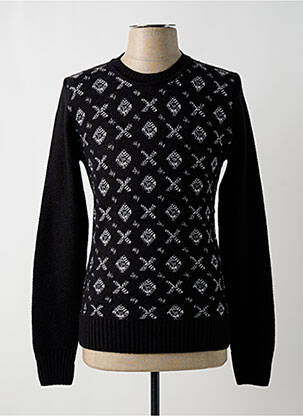 Pull tissage jacquard manches longues noir PATRIZIA PEPE homme