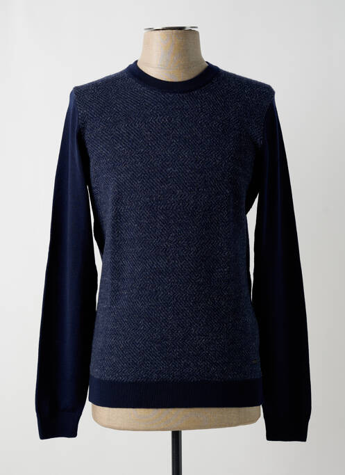 Pull stretch manches longues bleu HUGO BOSS homme