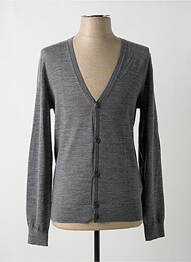 Gilet manches longues col v gris HUGO BOSS homme