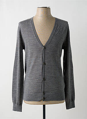 Gilet manches longues col v gris HUGO BOSS homme