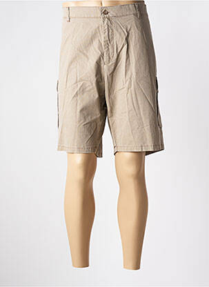 Bermuda stretch taille normale beige BRUNO SAINT HILAIRE homme
