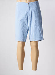 Bermuda stretch taille normale bleu BRUNO SAINT HILAIRE homme