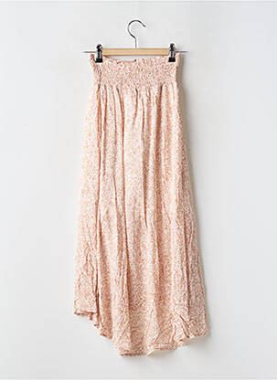 Jupe longue coupe asymétrique rose BRUNO SAINT HILAIRE femme