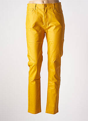 Pantalon slim taille haute taille haute jaune S.QUISE femme