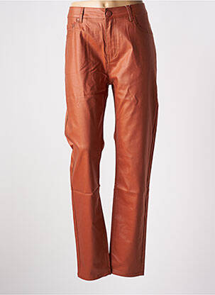 Pantalon slim taille haute taille haute marron S.QUISE femme