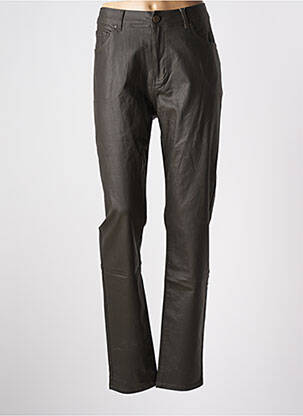 Pantalon slim tissage enduit taille haute vert S.QUISE femme