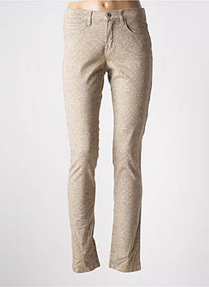 Pantalon slim stretch taille normale beige BRUNO SAINT HILAIRE femme