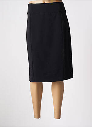Jupe mi-longue taille haute noir BRUNO SAINT HILAIRE femme