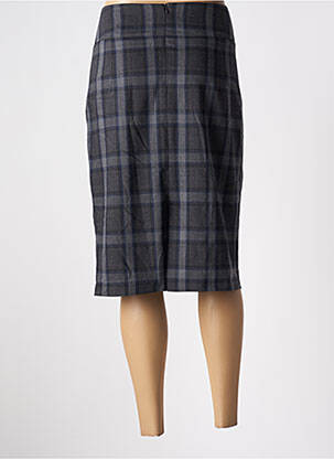 Jupe mi-longue stretch gris BRUNO SAINT HILAIRE femme