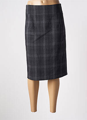 Jupe mi-longue stretch gris BRUNO SAINT HILAIRE femme