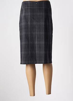 Jupe mi-longue stretch gris BRUNO SAINT HILAIRE femme
