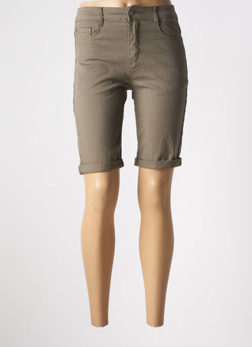 Bermuda taille haute taille haute vert VOGGO femme