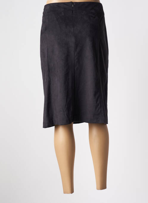 Jupe mi-longue taille à pinces noir BRUNO SAINT HILAIRE femme
