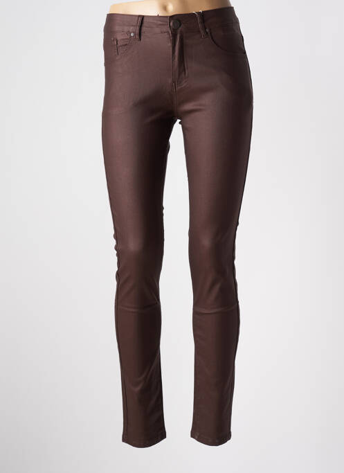 Pantalon slim marron fonce S.QUISE pour femme