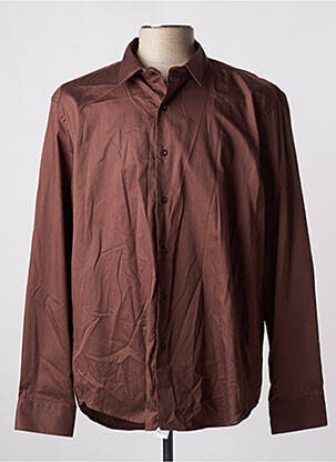 Chemise manches longues manches longues marron AARON'S homme