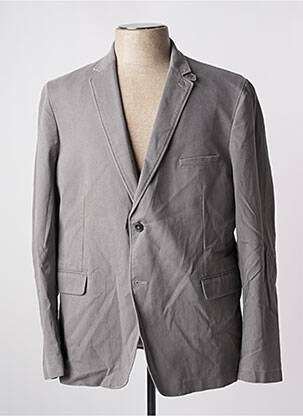 Blazer poignets boutonnés avec fente gris BRUNO SAINT HILAIRE homme