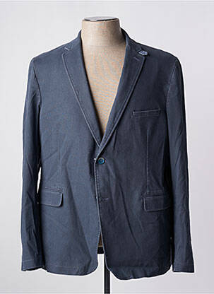 Blazer poignets boutonnés avec fente bleu BRUNO SAINT HILAIRE homme