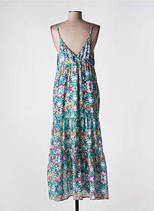 Robe longue manches bretelles ajustables fines bretelles vert THE KORNER femme