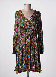 Robe mi-longue coupe fluide manches longues noir VILA femme