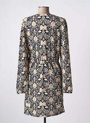 Robe mi-longue imprimé fleurs manches longues noir GARCIA femme