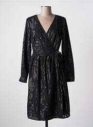 Robe mi-longue manches longues manches longues noir VILA femme