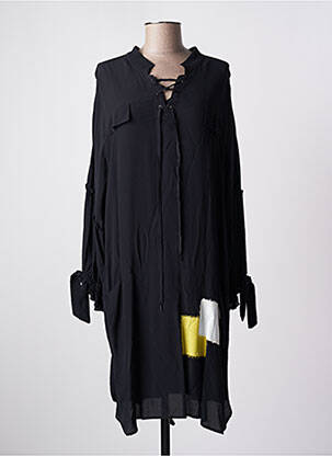 Robe mi-longue coupe fluide manches longues noir ALAIN MURATI femme