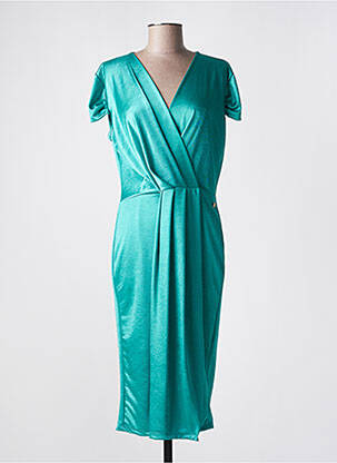 Robe mi-longue manches courtes manches courtes bleu DANIELA COOL femme