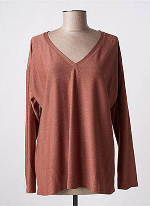 Top stretch manches longues orange EGO femme