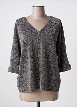 Top stretch manches 3/4 argent HALOGENE femme