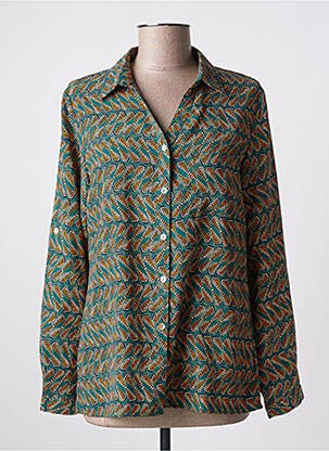 Chemisier coupe cintrée manches longues vert SARAH JOHN femme