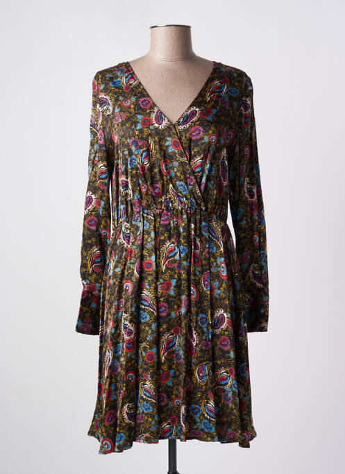 Robe mi-longue coupe fluide manches longues noir VILA femme