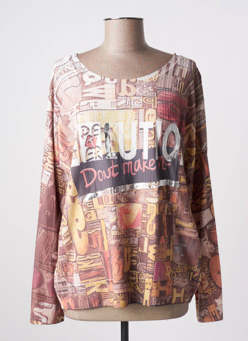 T-shirt beige MADE IN ITALY pour femme