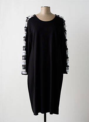 Robe mi-longue manches longues manches longues noir 100 % FEMININ PARIS femme