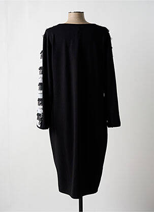 Robe mi-longue manches longues manches longues noir 100 % FEMININ PARIS femme