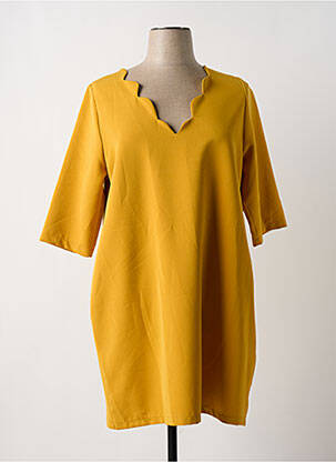 Robe mi-longue manches 3/4 manches 3/4 jaune LILI LA TIGRESSE femme