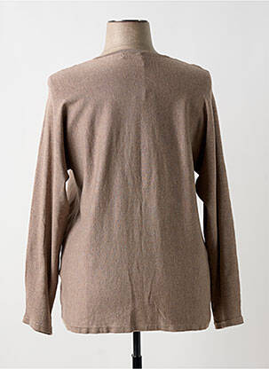Pull tissage chiné manches longues marron TRIPODE femme